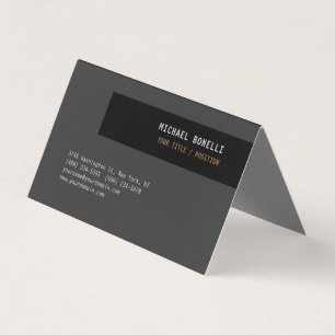 Cartão De Visita Preto Cinza Profissional Nome Personalizado Posiçã