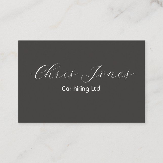 Cartão de visita preto clássico (Frente)