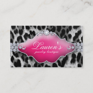 Cartão de visita preto-colorido-leopardo-bravo