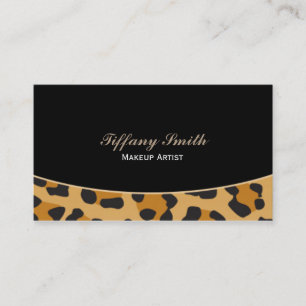 Cartão de Visita Preto com Impressão de Leopardo G