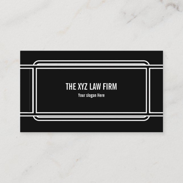 Cartão De Visita Preto com quadro Pro (Frente)