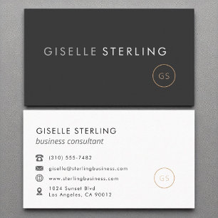 Cartão De Visita Preto de luxo minimalista do consultor empresarial