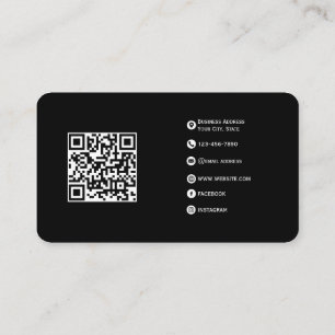 Cartão De Visita Preto - Design moderno totalmente personalizável