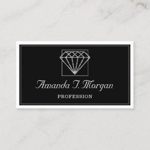 Cartão De Visita Preto Diamante Preto do Planejador de Casamento de