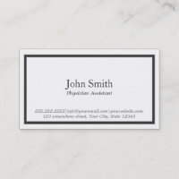Cartão de visita preto do assistente do médico da