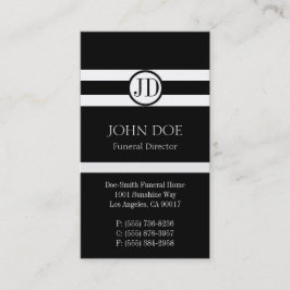 Cartão De Visita Preto do diretor fúnebre pendente
