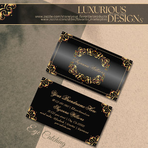 Cartão De Visita Preto Dourado Brilhante Decor Impressionante e Lux