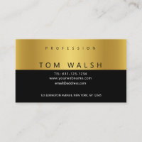 Cartão de Visita Preto Dourado Simples Elegante Pe
