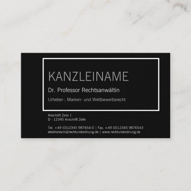 Cartão De Visita preto e branco (Frente)