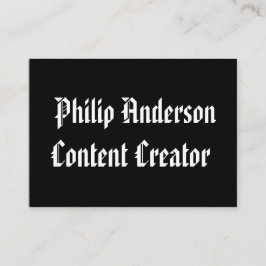 Cartão de visita preto e branco