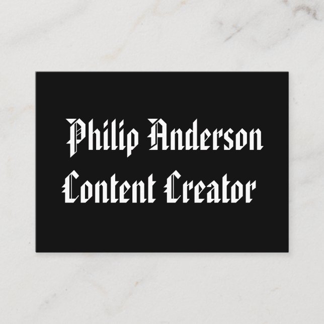 Cartão de visita preto e branco (Frente)