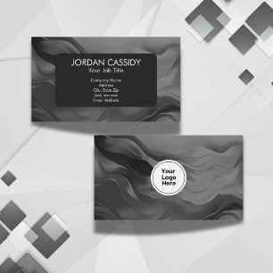 Cartão De Visita Preto e Branco Contemporâneo Seu Logotipo Simples