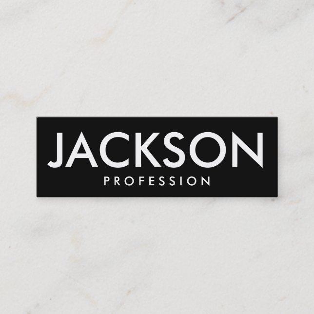 Cartão de visita preto e branco corajoso (Frente)