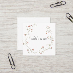 Cartão de visita preto-e-branco de Boho Botânico