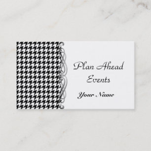 Cartão de visita preto e branco de Houndstooth