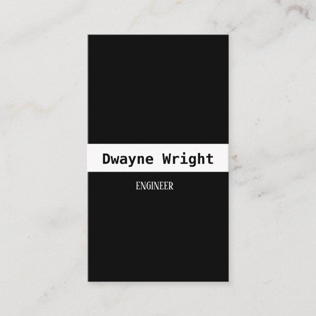 Cartão de visita preto e branco minimalista (Frente)