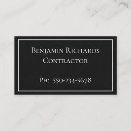 Cartão de visita preto e branco minimalista