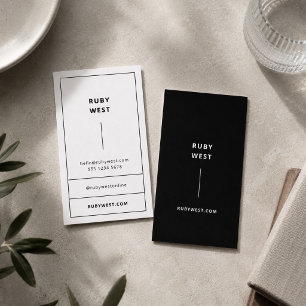 Cartão De Visita Preto e Branco minimalista monocromático