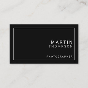 Cartão De Visita Preto e branco minimalista profissional