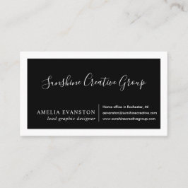 Cartão De Visita Preto e branco mínimos modernos