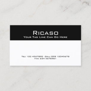 Cartão De Visita Preto e branco moderno