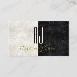 Cartão De Visita Preto e Branco moderno minimalista