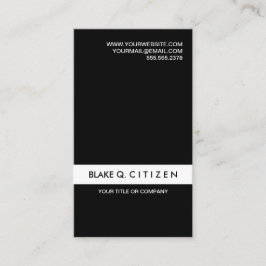 Cartão de visita preto e branco moderno simples