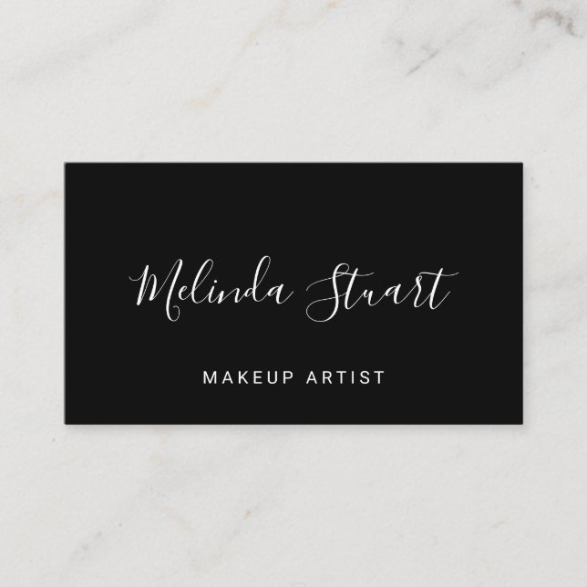 Cartão De Visita Preto e Branco modernos profissionais (Frente)