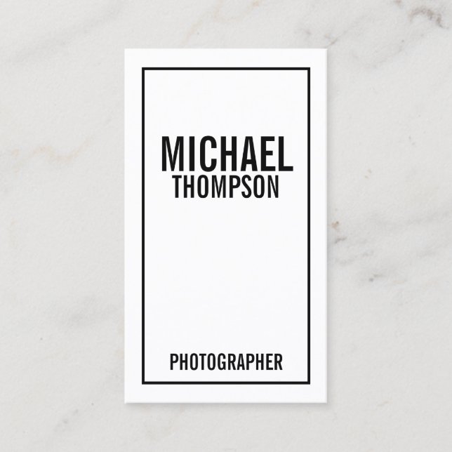 Cartão De Visita Preto e Branco Negrito (Frente)