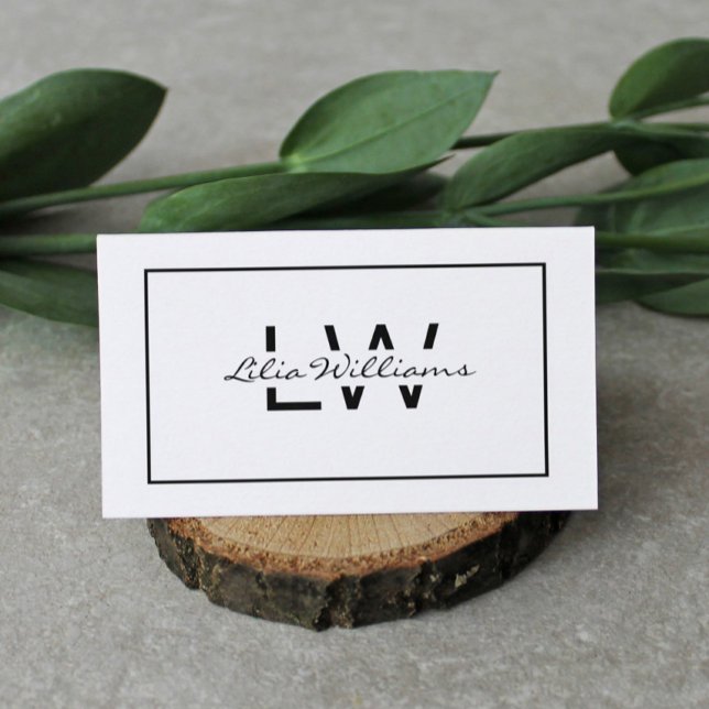 Cartão De Visita Preto e branco profissionais (Criador carregado)