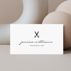 Cartão De Visita Preto e branco simples escrito à mão do