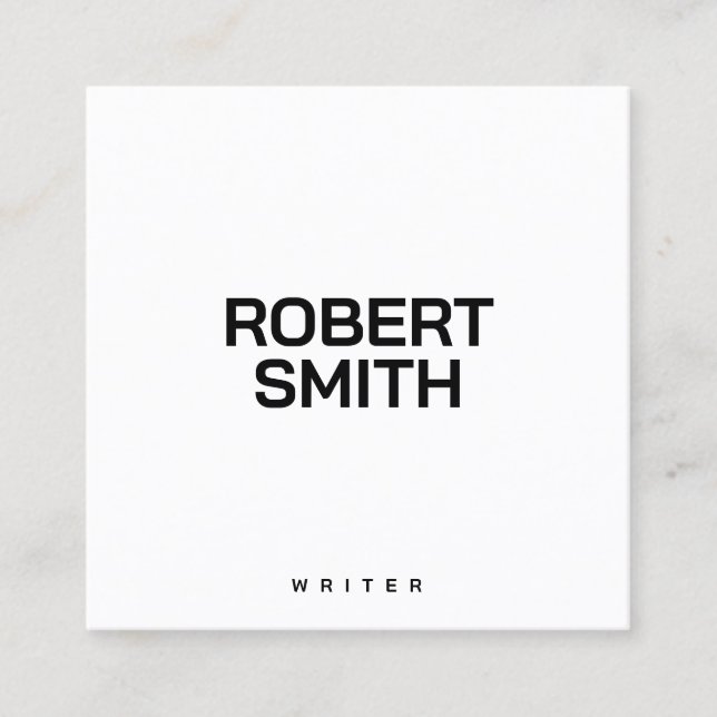 Cartão de visita preto e branco simples moderno (Frente)