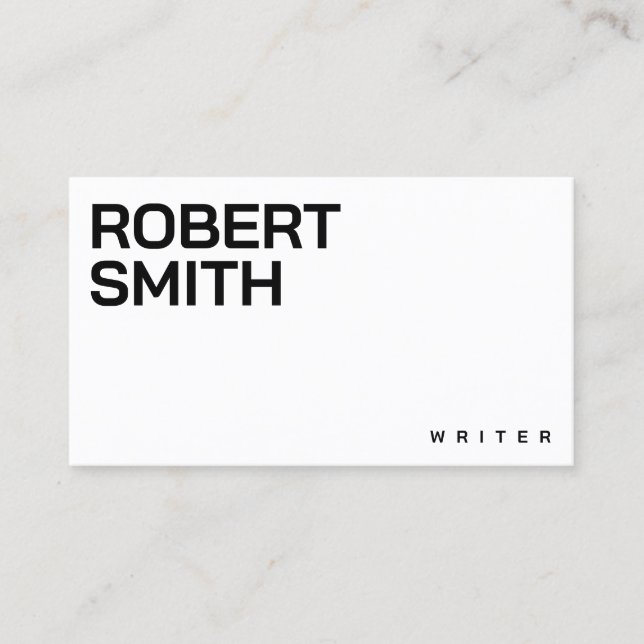 Cartão de visita preto e branco simples moderno (Frente)