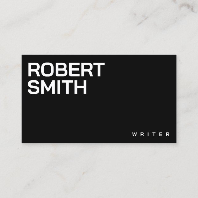 Cartão de visita preto e branco simples moderno (Frente)