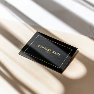Cartão De Visita Preto e Dourado Minimalista Profissional