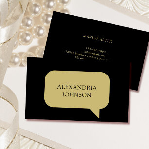 Cartão De Visita preto e ouro clássico único personalizável