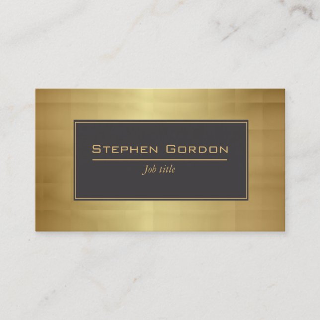 Cartão De Visita Preto e ouro elegantes (Frente)