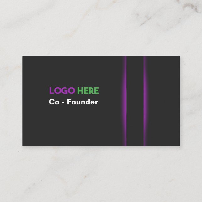 Cartão De Visita Preto e Puro Moderno Profissional (Frente)