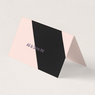 Cartão de Visita Preto e Rosa Minimalista
