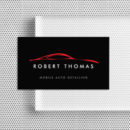 Cartão De Visita Preto e vermelho detalhamento automático, reparo a