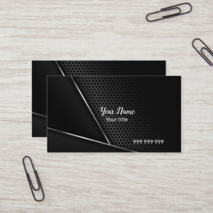 Cartão De Visita Preto elegante de carbono