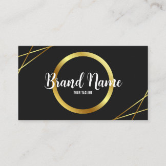Cartão De Visita Preto Elegante e Dourado