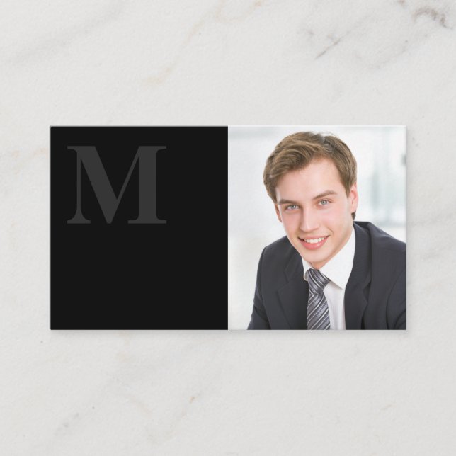 Cartão De Visita Preto elegante | Executivo (Frente)