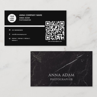 Cartão De Visita Preto, Elegante, Marble, Moderno, Minimalista, Cód