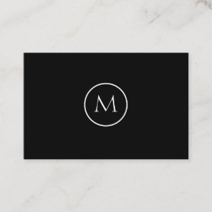 Cartão De Visita Preto Elegante Monocromático Minimalista Monocrom
