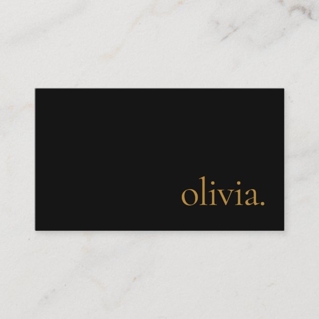 Cartão De Visita Preto Elegante Simples e Moderno Profissional Dour (Frente)