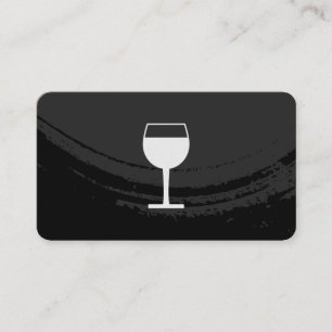 Cartão De Visita Preto escovado artístico no vidro de vinho preto