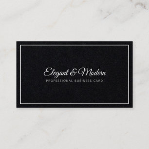 Cartão De Visita preto escrito à mão elegante & moderno do prof.