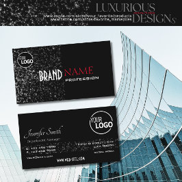 Cartão De Visita Preto excepcional com qualidade de logotipo de est