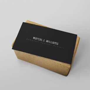Cartão De Visita preto liso profissional moderno minimalista